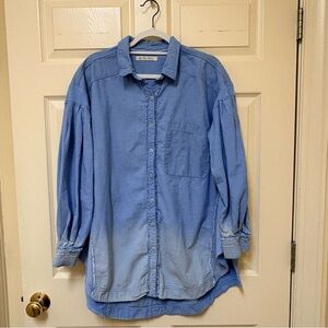 Free People Denim Blue Button-Down Shirt